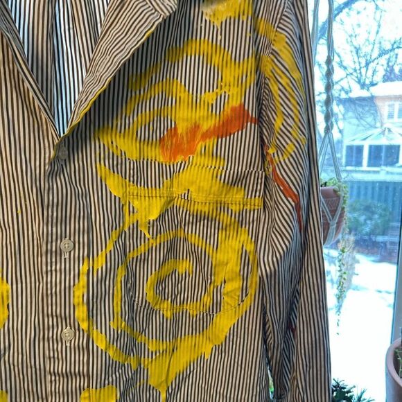 Hand painted casual button downs ton down shirt XL - Picture 16 of 16